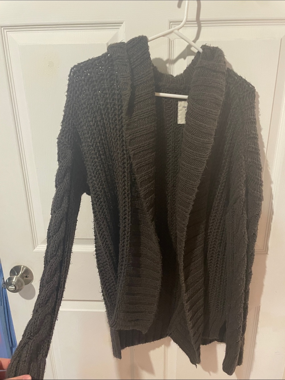 Abercrombie & Fitch Dark brown Chunky Shawl-Collar Cardigan